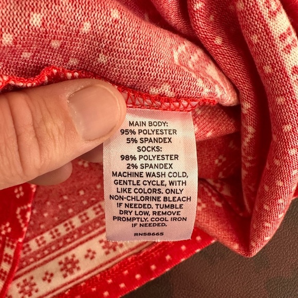 Abound Red Patterned Women's Pajama Set Size M - Picture 5 of 5